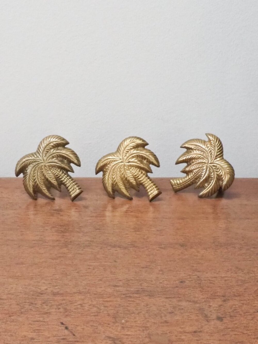 Brass Palm Tree Napkin Ring set of 3 - Tiki Decor - Vintage Brass Napkin Rings